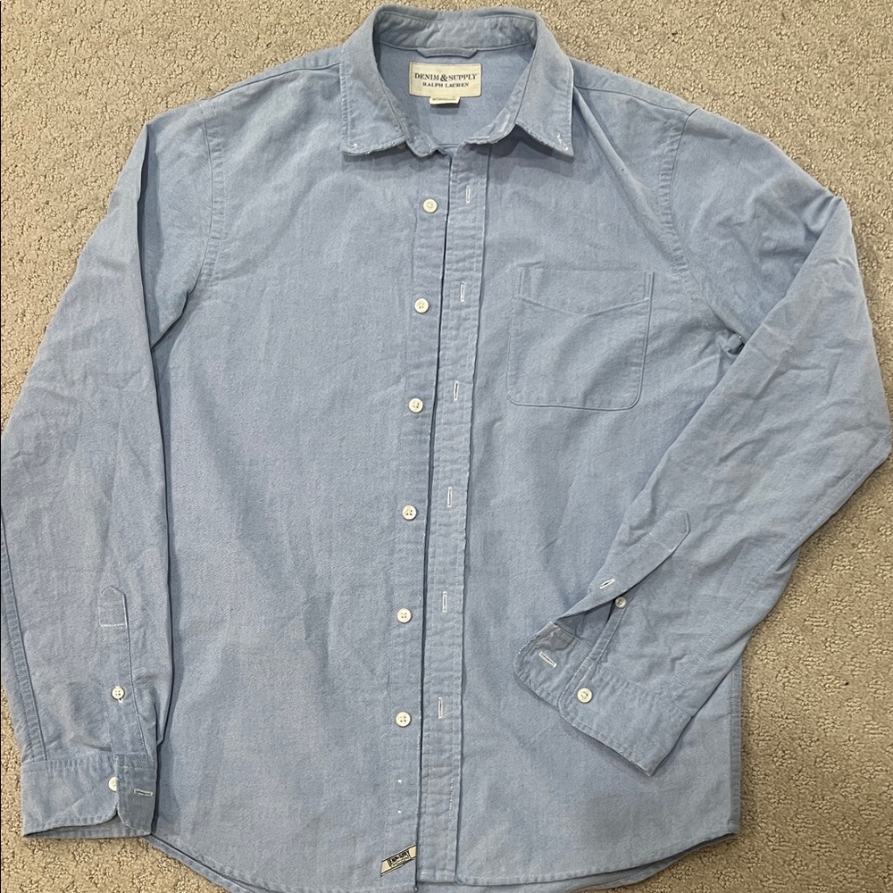 Denim & Supply Ralph Lauren Blue Casual Button-Down Shirt
